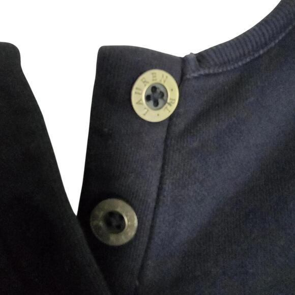 Lauren Ralph Lauren Men's Navy Blue Henley‎ Sweater - Picture 5 of 6